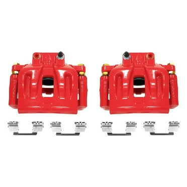 Power Stop Front Pair of Red Powder Coated Calipers S4968A