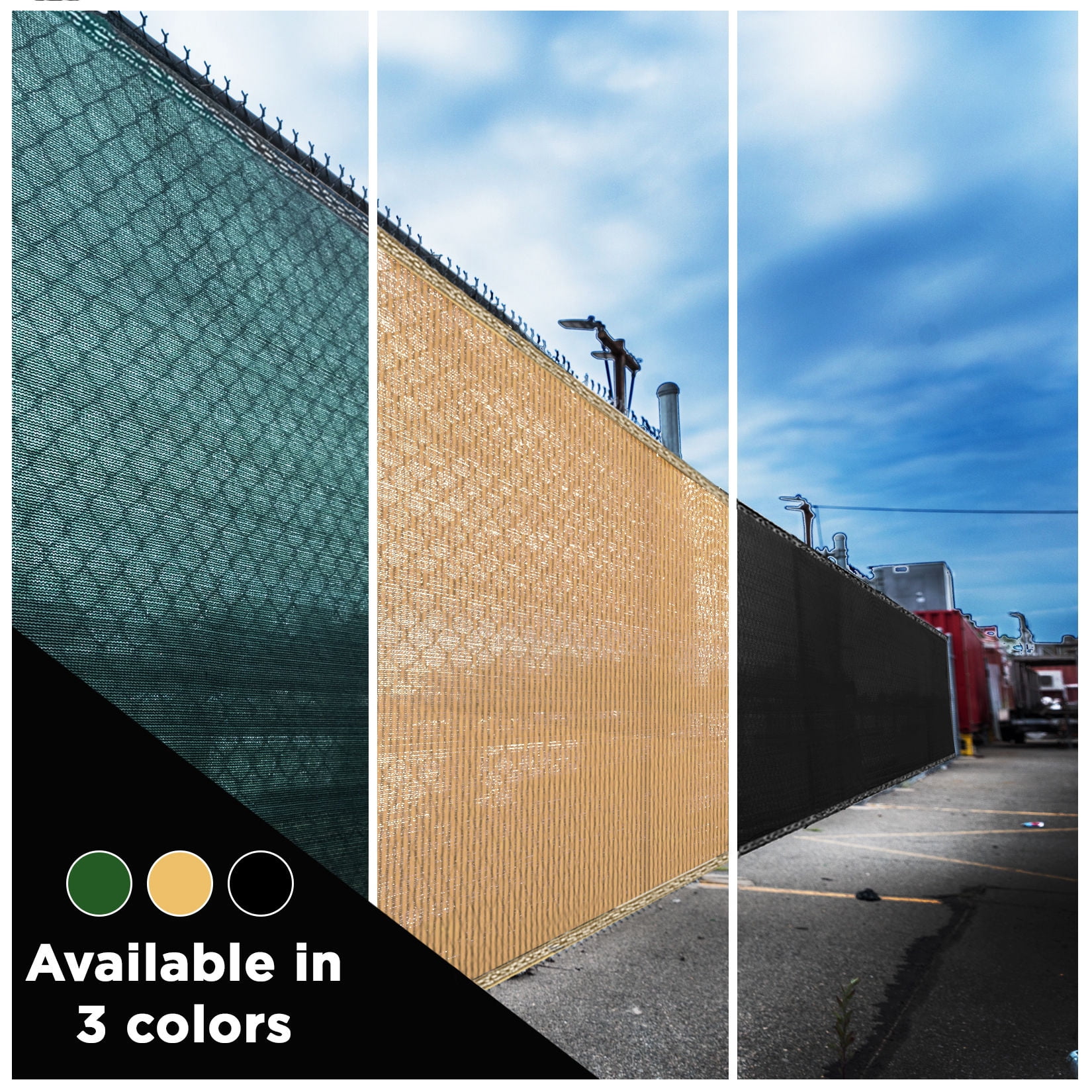 BOEN Privacy Fence Screen Netting, 10 ft x 150 ft, Green, Woven Eyelets, Construction Fence Screen