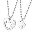 thumbnail image 1 of Collier Couple 2 Pcs Pendentif Casse-Tête Cœur d'Amour en Acier Inoxydable, 1 of 5