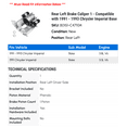 thumbnail image 2 of Rear Left Brake Caliper 1 - Compatible with 1991 - 1993 Chrysler Imperial Base - Autopart Premium, 2 of 2