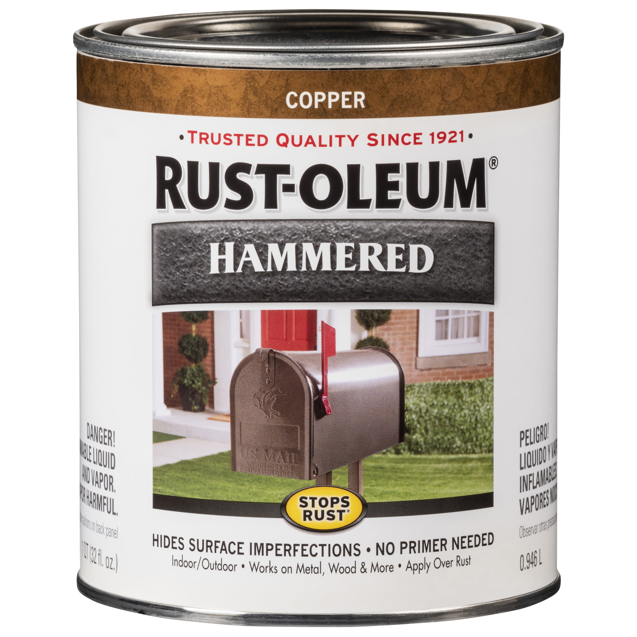 2 Pack, Copper, Rust-Oleum Stops Rust Hammered Paint- Quart