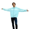 thumbnail image 5 of Avrnliq Womens Light Blue Oversized Graphic Hoodie I Love You This Much Valentine's Day Zip Up Fleece Gift for Her,Size 2XL, 5 of 9