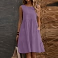 thumbnail image 2 of Kukoosong Women's Sleeveless Tank Dress with Pockets, Round Neck Midi Casual A-Line Flowy Summer Dress for Everyday Wear, Beach Vacation Loose Fit Dress, 2 of 6