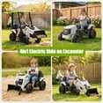 thumbnail image 2 of iYofe 12V Kids Ride on Excavator Digger Toy Cars, JCB Battery Powered Electric Tractor with Remote Control, Ride on Construction Truck w/ Shovel, Loader and Digger for 3-5 Boys Girls, White, 2 of 8