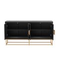 thumbnail image 2 of Luxury Designed Storage Cabinet with Square Gold Plated Handle, Buffet Cabinet with Adjustable Shelves, Sideboard Cabinet with Unique Metal Legs for Living Rooms, Corridors, Black, 2 of 7