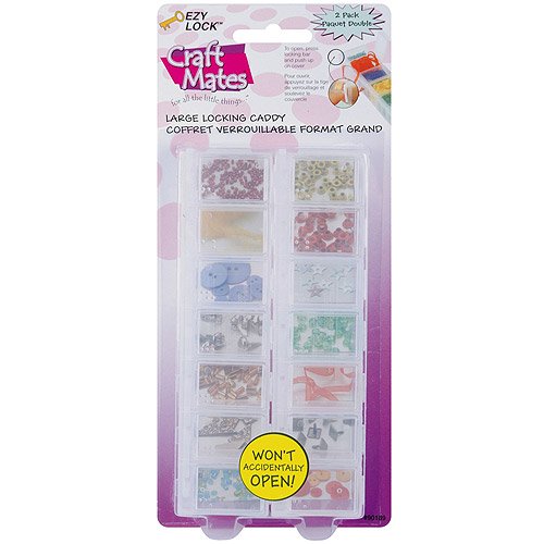 Craft Mates Ezy Lock Caddy, 7 Compartments, 2/Pkg, 1.5" x 6" x .75