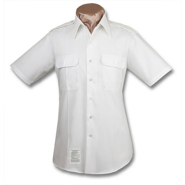 Marlow White Army Male White Short Sleeve Shirt, size 15 Walmart