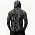 thumbnail image 6 of Men Hooded Long Sleeve Sun Protection Jacket Camouflage Print Lightweight Pullover Outdoor Casual Top with Zipper Pocket, 6 of 7