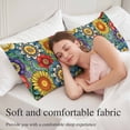 thumbnail image 5 of Boho Colorful Floral Body Pillow Covers 20"x54", Spring Flower Botanical Sunflowers Plant Soft Brushed Microfiber Breathable Throw Pillow Covers, Pillowcase with Zipper for Couch Sofa Bedroom, 5 of 9