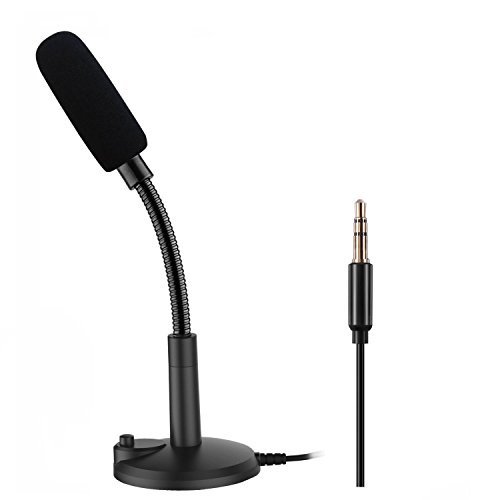 computer microphone, newhaodi pc microphone plug & play 3.5mm home