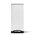 thumbnail image 3 of Home Zone Living 13 Gallon White Stainless Steel Slim Dual Compartment Kitchen Trash Can with Step Pedal and Soft-Close Lid, 3 of 10