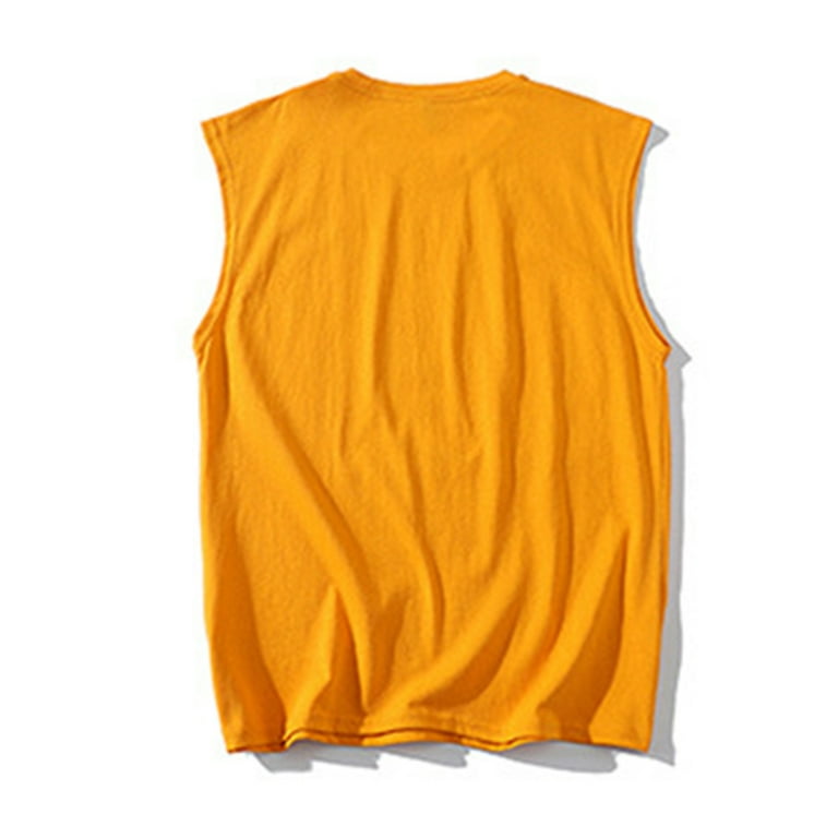 Xihbxyly Tank Top for Men Fashion Solid Color Crew Neck Tank Tops