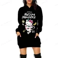 thumbnail image 2 of Sudadera con capucha de dibujos animados divertidos de HELLO KITTY para mujer, sudadera con capucha de HELLO KITTY con gráfico de los años 90, vestido ajustado con capucha para mujer, 2 of 5