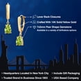 thumbnail image 2 of Gem Stone King 14K Yellow Gold Green Peridot Dangle Earrings for Women | 1.37 Cttw | Gemstone August Birthstone | Pear Shape 7X5MM, 2 of 6