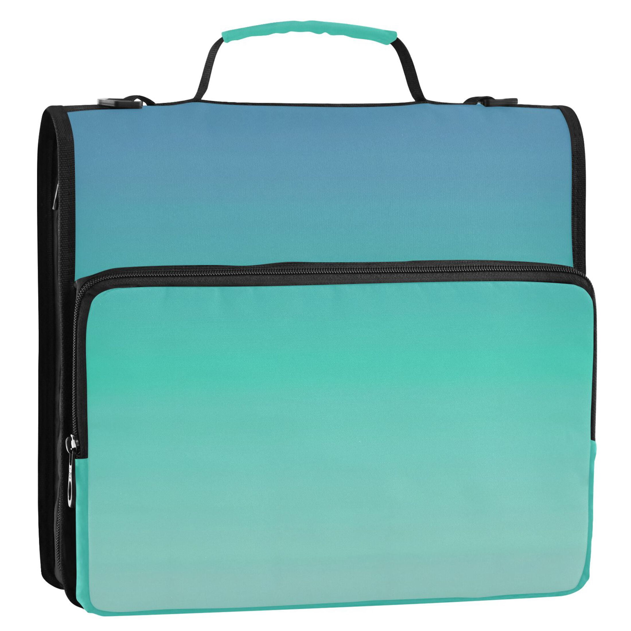 ALAZA Zipper Binder Blue Gradient-z5 3 Ring Trapper Keeper File Folder Organizer Bag