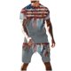 thumbnail image 1 of Mens Pantalones Casuales Cuello Redondo Impresión de Manga Corta Blusa Y Pantalones Cortos Traje, Pantalones de Traje para Hombres, 1 of 9