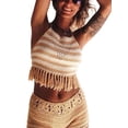 thumbnail image 2 of Lnzyyephy Women´s Swim Shorts Crochet Cutout Bathing Suit Bottoms Drawstring Beach Board Shorts Summer Swim Trunks, 2 of 8