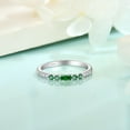 thumbnail image 5 of Inpasne Stackable Eternity Ring for Women 925 Sterling Silver Baguette Cut Emerald Ring May Birthstone Jewelry Gifts for Her Size 10, 5 of 6