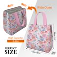 thumbnail image 3 of Pioneer Flower Floral Print Pattern Insulated Lunch Bag for Women & Adults,Large Portable Soft Cooler Lunch Bag,Thermal Food Storage Tote with Pearl Cotton,8.66L,8.75x5.75x9.5 Inch, 3 of 6