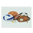 thumbnail image 1 of Sports Cutting Board, Many Different Sports Balls All Together Championship Ping Pong Volleyball Olympics, Decorative Tempered Glass Cutting and Serving Board, Large Size, Multicolor, by Ambesonne, 1 of 1
