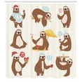 thumbnail image 3 of Ambesonne Sloth Shower Curtain, Funny Sluggard Animal, 69"Wx75"L, Brown Pale Pink Blue, 3 of 3