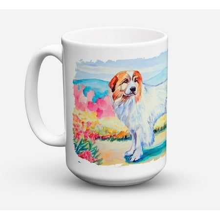 Great Pyrenees Dishwasher Safe Microwavable Ceramic Coffee Mug 15 ounce 7130CM15