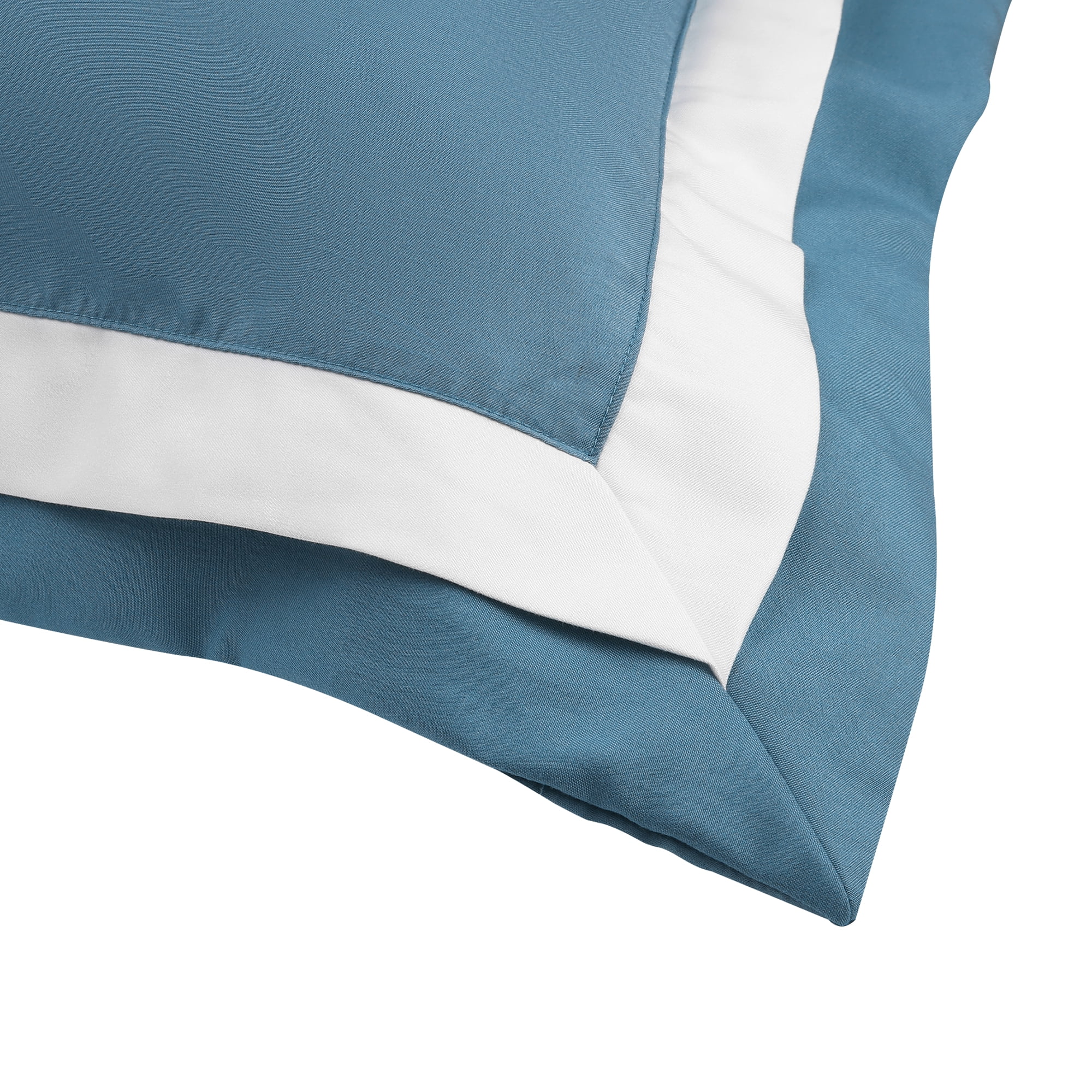 Unique Bargains Polyester Wrinkle Resistant Pillow Shams Set of 2 with Envelope Closure Queen Blue