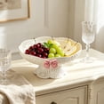 thumbnail image 6 of Flower Shaped Pedestal Fruit Bowl with Bow Detail Decorative Centerpiece Candy Snack Serving Tray for Coffee Table Home Decor, 6 of 6
