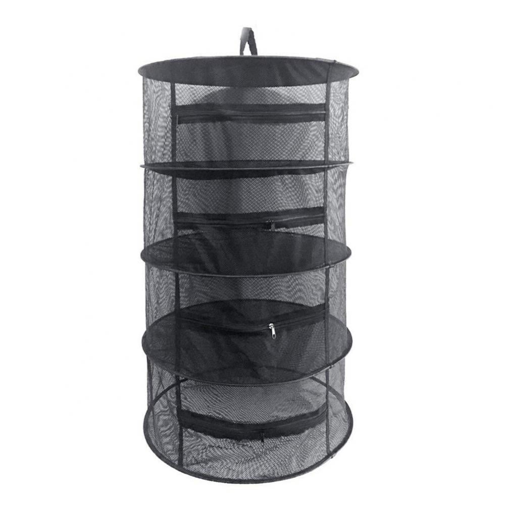 Herb Drying Rack Net Dryer 4 Layer 2ft Black W Zippers Mesh Hydroponics