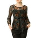 thumbnail image 5 of INSPIRAR CHIC Blusa de encaje con peplum para mujer, mangas de pulsera florales, top con cintura ajustable, 2XL, verde, 5 of 7