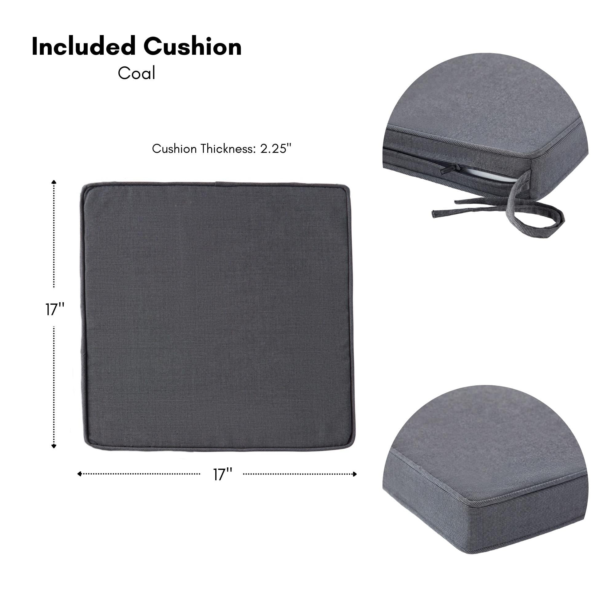 Outdoor PE Wicker Foldable Reclining Chair with Sunbrella Coal Seat Cushion