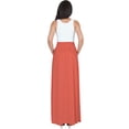 thumbnail image 5 of KOH KOH Long Flowy Cute Modest High Empire Waist Full Floor Length Pockets Casual Semi Formal Vintage Work Office Workwear Maxi Skirt For Women Coral Pink Peach XXX-Large US 22-24 NT325, 5 of 7