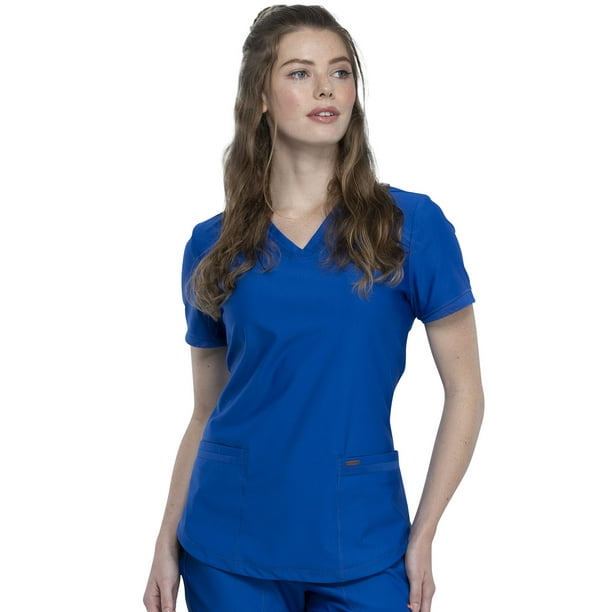Cherokee Cherokee Form Scrubs Top for Women VNeck CK840, S, Royal
