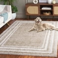 thumbnail image 3 of SAFAVIEH Border & Stripe Hyram Bordered Shag Area Rug, Beige/Ivory, 8' x 10', 3 of 8