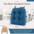 thumbnail image 2 of Chair Cushions for Dining Chairs, Non-Slip Kitchen Chair Pads with Ties, Tufted Shredded Foam Kitchen Chair Cushions Set of 4, 15.5" X 15.5", Taupe, 2 of 12