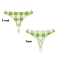 thumbnail image 3 of Fotbe White Green Plaid Tanga Sin Costuras para Mujer con Estampado – Panties Invisibles, Transpirables y Cómodos para Uso Diario-X-Large, 3 of 6