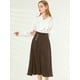thumbnail image 4 of INSPIRE CHIC Falda Midi De Lunares Vintage Con Cremallera En La Cintura Elástica Para Mujer Marrón XS, 4 of 7
