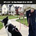 thumbnail image 6 of YeewayVeh Dog Leash 6FT Double Handle, 1/2 Inch Nylon Leash with Padded Handle & Reflective Threads for Medium to Large Dogs (Pink), 6 of 7