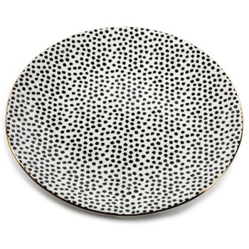 Thyme & Table Dinnerware Black & White Dot Stoneware Round Salad Plate