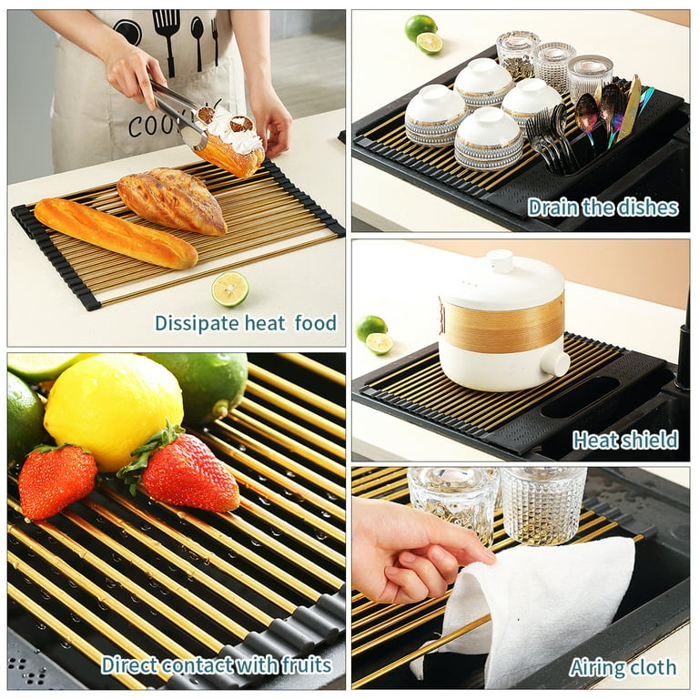 Roll Up Dish Drying Rack Foldable Rolling Dish Drainer Over - Temu