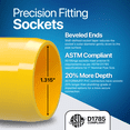thumbnail image 6 of FORMUFIT 1” 3-Way Elbow Furniture Grade PVC Pipe Fittings, (1-5/16" Actual Socket ID), Yellow, 4-Pack, 6 of 7