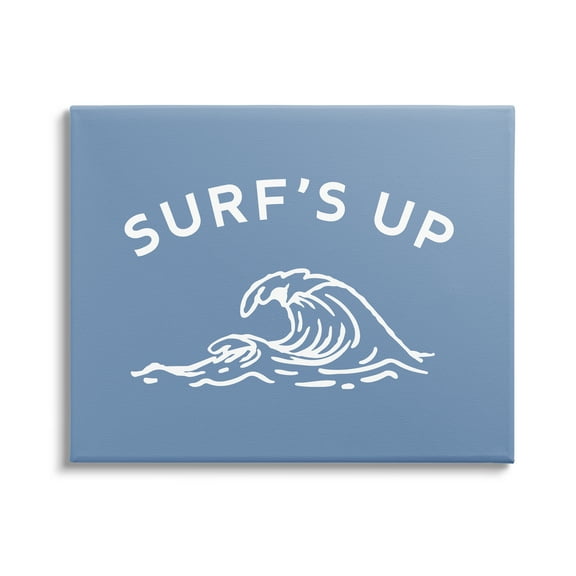 Stupell Industries Surf's Up on Blue Landscape Painting Gallery Wrapped Canvas Art Print Wall Art, 20 x 16