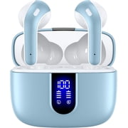 TAGRY Bluetooth Headphones True Wireless Earbuds 60H Playback LED Power Display Earphones with Wireless Charging Case IPX5 Waterproof in-Ear Ear buds with Mic for TV Smart Phone Laptop Computer Sport