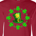 thumbnail image 4 of Inktastic St. Patricks Day Shamrocks and Hat Long Sleeve T-Shirt, 4 of 5