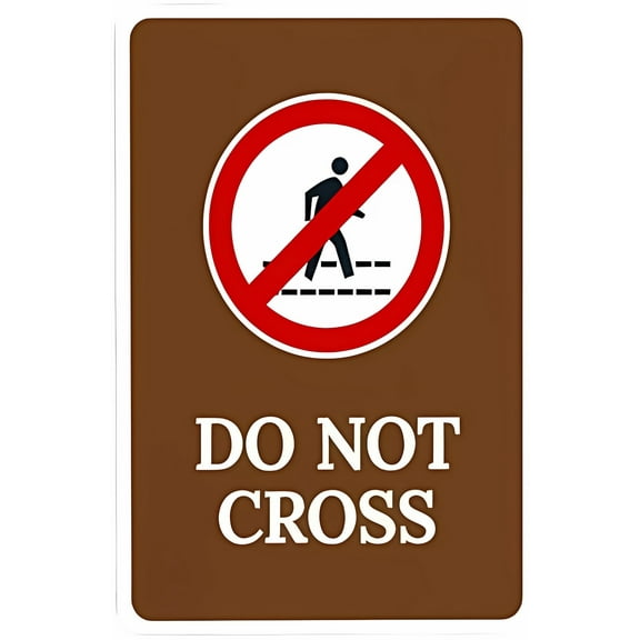 Do Not Cross Warning Sign - 8"x12", Rules Security Metal Decor for Roads, Yards, Garages, Home, Business Perimeters