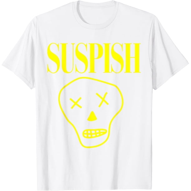 Suspish Skull Design Funny Cartoon Spooky True Crime Camiseta