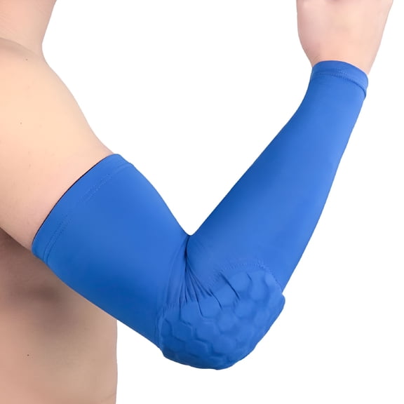 TELOLY Padded Arm Sleeve, Compression Arm Sleeve w/ Elbow Pad for Football, Volleyball, Baseball Protection, Youth & Adult Sizes, Sold as Single Unit (1 Sleeve)