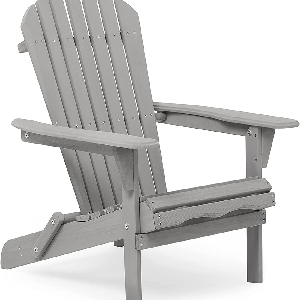 Kadyn Wood Lounge Patio Chair Set of 2, Folding Adirondack Chair for Garden Outdoor, Modern Folding Chair with Armrests, Gray Kadyn Wood Lounge Patio Chair Set of 2, Folding Adirondack Chair for Garden Outdoor, Modern Folding Chair with Armrests, Gray