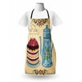 thumbnail image 3 of Tea Apron, Tea Time Secret of Cosiness Words with Berry Cake and Pot Brunch Theme Vintage Style, Unisex Kitchen Bib with Adjustable Neck for Cooking Gardening, Adult Size, Multicolor, by Ambesonne, 3 of 4