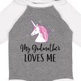 thumbnail image 4 of Inktastic My Godmother Loves Me Unicorn Girls Long Sleeve Baby Bodysuit, 4 of 5